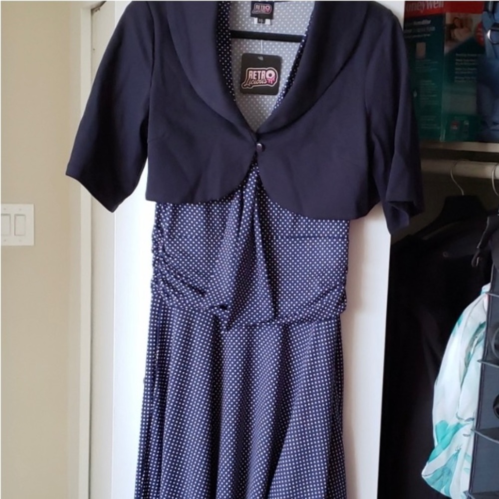 Retrolicious navy bolero jacket XL
